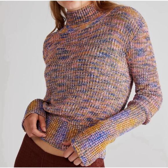 Free People Blair Spacedye Turtleneck Sweater Size Small - Picture 2 of 8